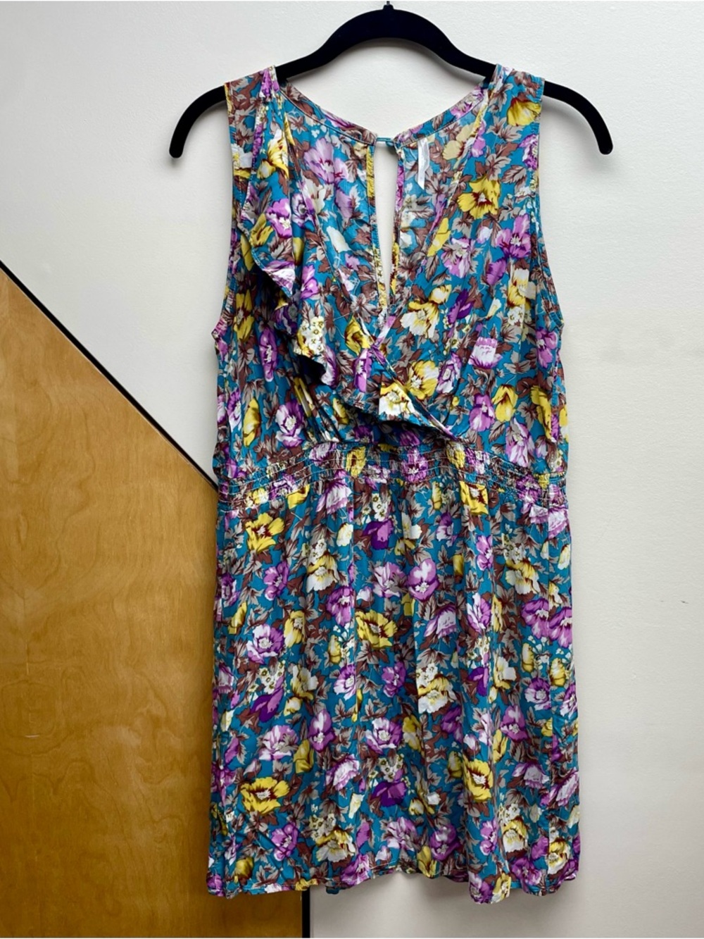 Cotton Candy Floral Ruffle Dress size L